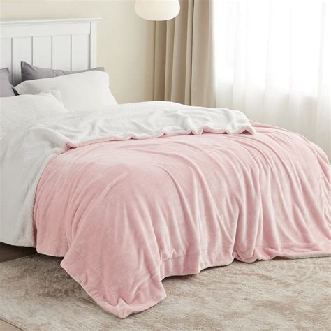 Bedsure Sherpa Fleece Blanket King Size Pink Thick And Warm Soft