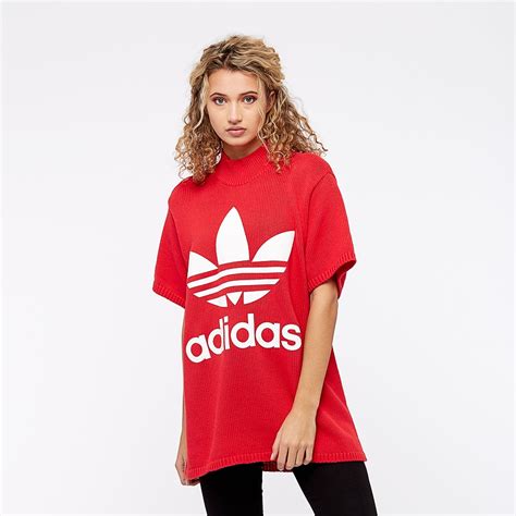 Womens Clothing Adidas Originals Womens Big Trefoil Tee Radiant Red