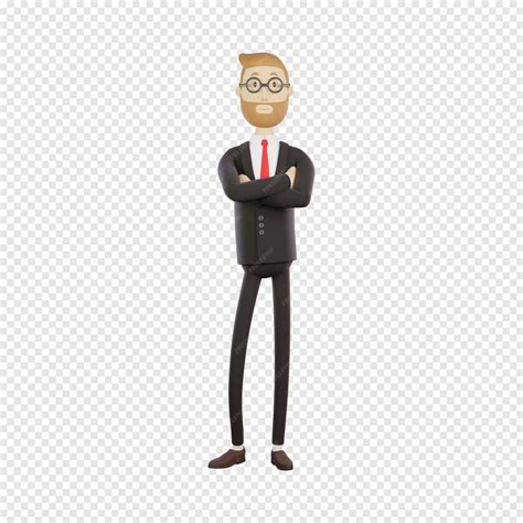 Premium Psd Businessman Wearing Glasses Smiling While Standing With