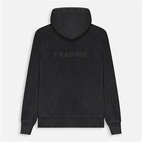 Fundamental Black On Black Logo Hoodie Vintage Black Fradim√â Fradime