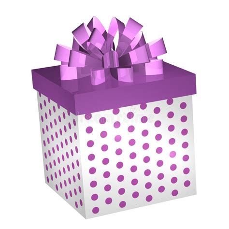 Purple Gift Box with Ribbon Stock Illustration - Illustration of ...