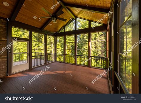 Modern Screened Porch Enclosure Plastic Windows Stock Photo 2011259141 ...