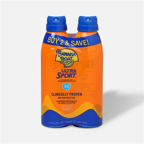 Banana Boat Ultra Sport Sunscreen Spray Spf 30 12oz Twin Pack