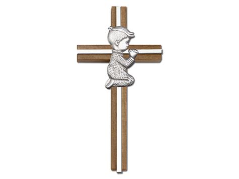 Praying Boy Wall Cross 6 Inch