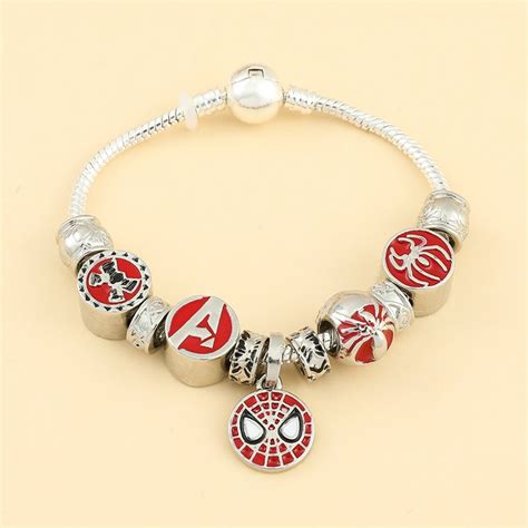 Pandora Style Disney Marvel Avengers Spiderman Charm Bracelet Etsy