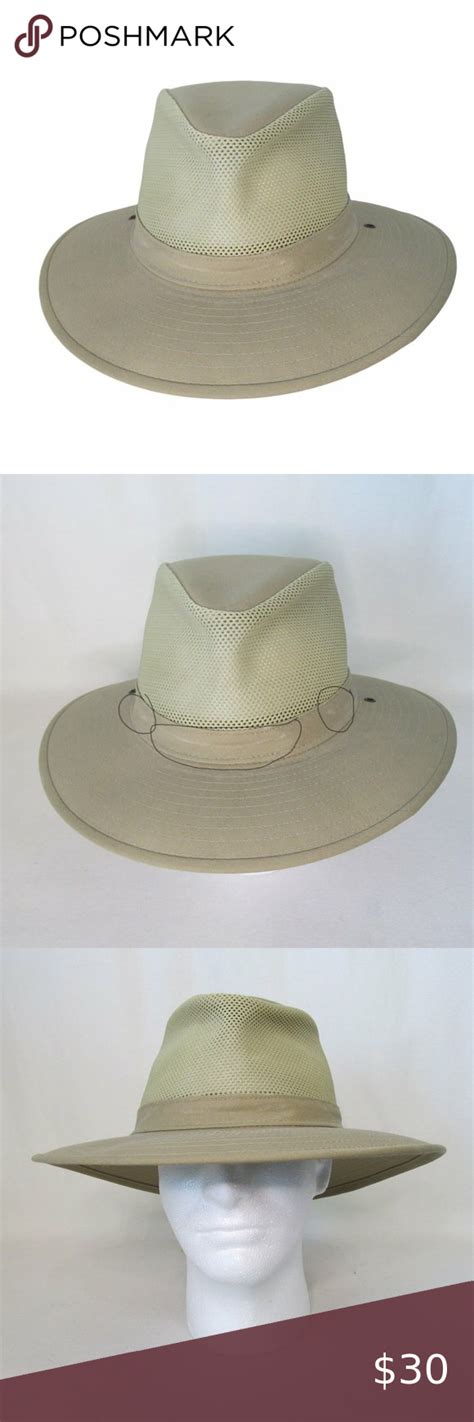 Henschel Hat Co XL Khaki Aussie Mesh Breezer Made In USA No Chin Cord