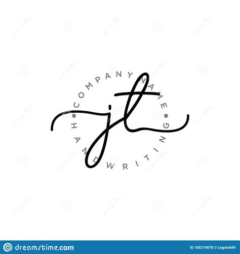 JT Initial Handwriting Logo Design Stock Vector Illustration Of