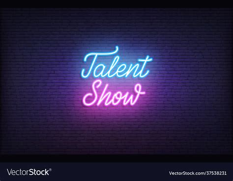 Talent Show Neon Sign Glowing Lettering Royalty Free Vector