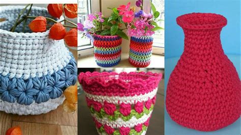 Beautiful Crochet Flower Vase Design Superb Ideas Of Crochet Flower Vase Design Youtube