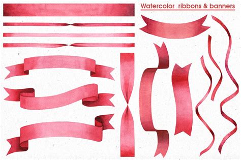 Ribbons Banners And Bows Set 52153 Illustrations Design Bundles