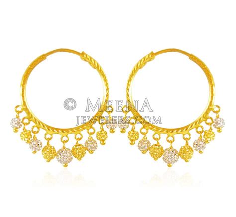 22kt Gold Balls Hoops Erhp21253 22k Gold Hoops Earrings Is