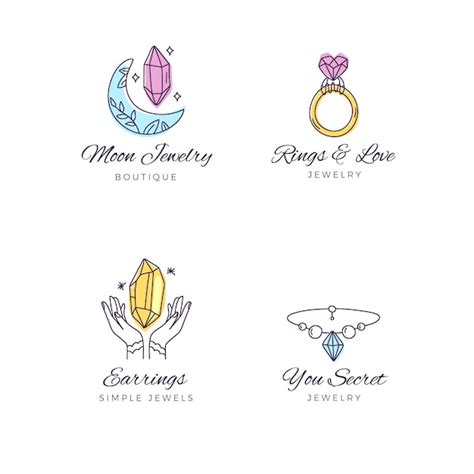 Colecci N De Logos De Joyas Dibujados A Mano Vector Gratis