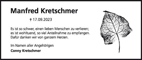 Das Trauerportal für Lüchow Dannenberg Todesanzeigen Manfred Kretschmer