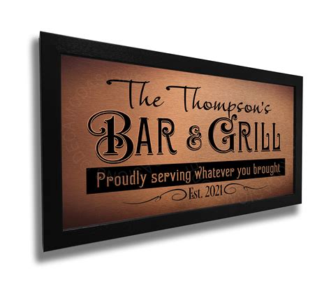 Personalized Bar And Grill Sign Bar And Grill Decor Bar And Grill