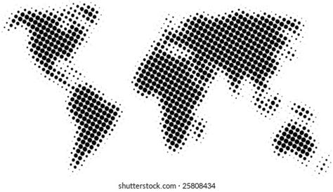 Halftone World Map Vector Stock Vector Royalty Free