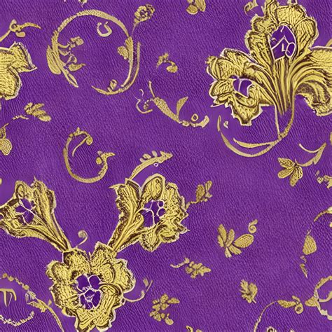 Purple And Gold Brocade Pattern · Creative Fabrica