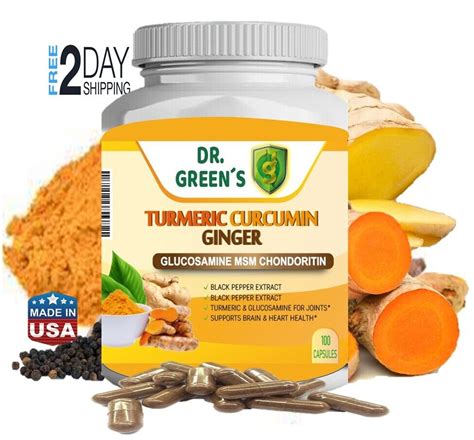 Turmeric Curcumin With Ginger And Bio Pepper 2600mg Triple Strength Capsules 100 Ebay