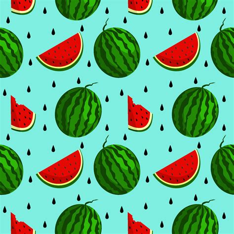 Vector Watermelon Background With Black Seeds Seamless Watermelons