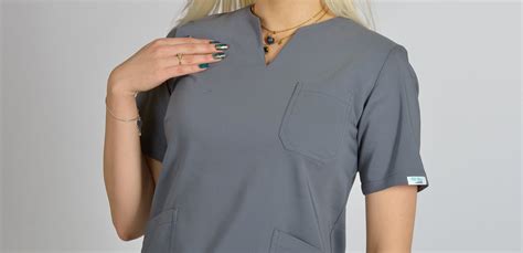 Bluzka medyczna damska Scrubs V Neck Gray Odzież Medyczna Flowmed pl