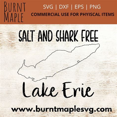 Salt Free Shark Free Lake Erie Svg Great Lakes Svg Ontario Svg Canada