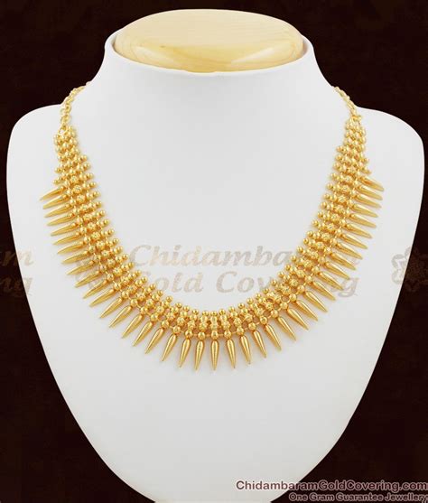 Traditional Gold Plated Mullaipoo Malai Necklace Choker Model NCKN1045