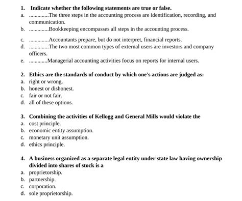 Solved 1 Indicate Whether The Following Statements Are True Chegg