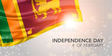 Sri Lanka Happy Independence Day Vector Banner Greeting Card Stock