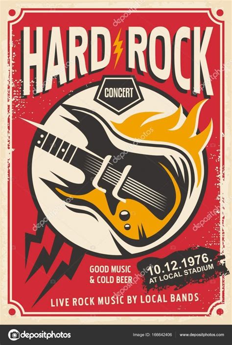 Hard rock event poster design template Stock Vector by ©lukeruk 166642406