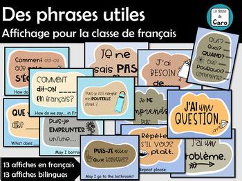 Des Phrases Utiles Affichage Pour La Classe De Fran Ais French Class