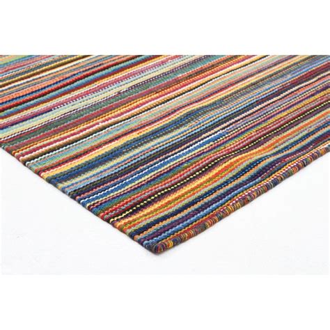 Kathmandu Multi-Colour Striped Wool Kilim Rug