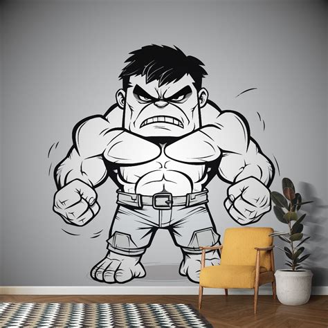 Hulk buster Magic Black and White Wallpaper - Magic Decor