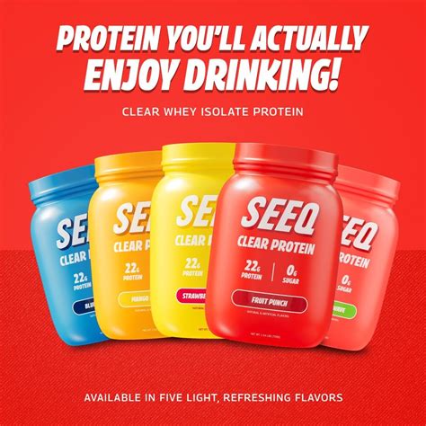 SEEQ Supply Clear Whey Proteína aislada en polvo ponche de frutas