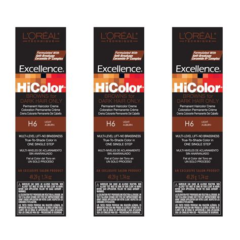 L Oreal Excellence HiColor H6 Light Auburn Permanent Hair Tint HC 05110