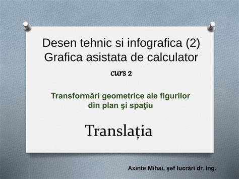 Pdf Transform Ri Geometrice Ale Figurilor Din Plan I Spa Iu