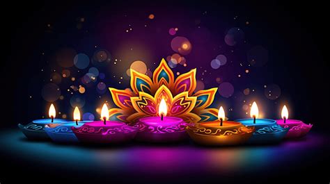 Colorful Stylish Happy Diwali Decorative Background Indian Lamp Happy Diwali Deepavali Diwali