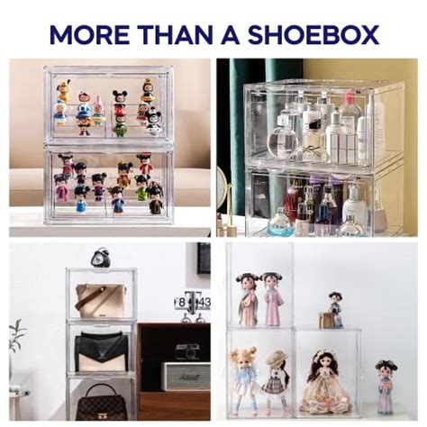 Sneakerview Clear Shoe Boxes With Lid –360° Clear Plastic Stackable ...