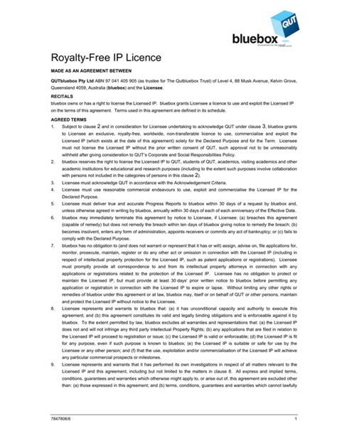 Royalty Free Ip Licence