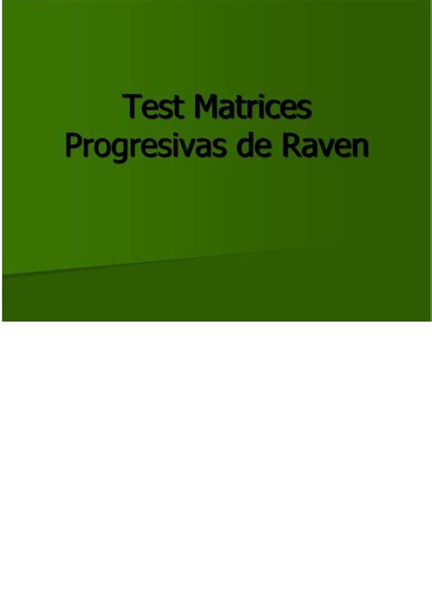 PDF Test Matrices Progresivas De Raven DOKUMEN TIPS