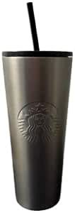 Nuevo Starbucks 2022 Core Plata Metálico y Negro Acero Inoxidable Vaso