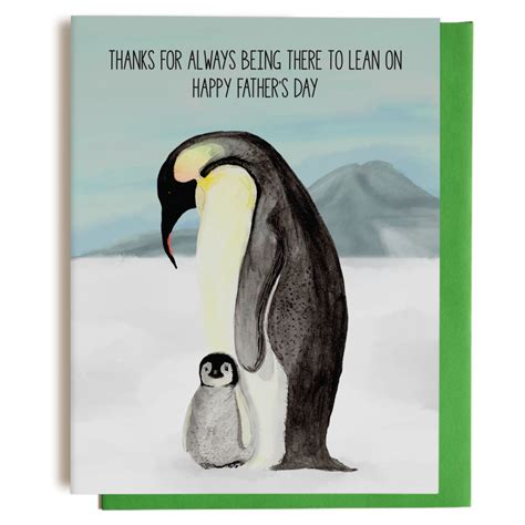 There To Lean On Father Penguin Card Greetings From Bergen Place