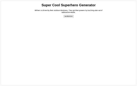 Super Cool Superhero Generator