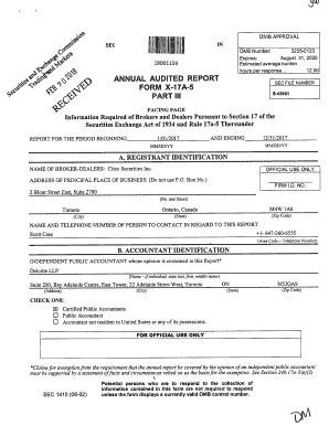 Fillable Online ANNUAL AUDITED REPORT FORM X 17A 5 PART LlI Fax Email