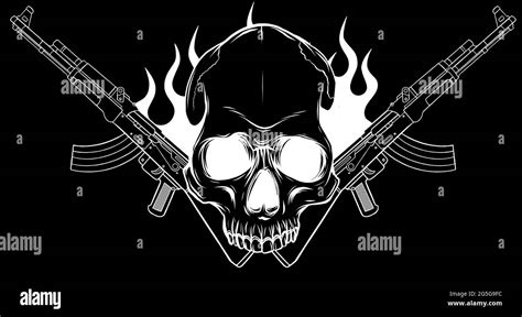 Skull And Guns Vector