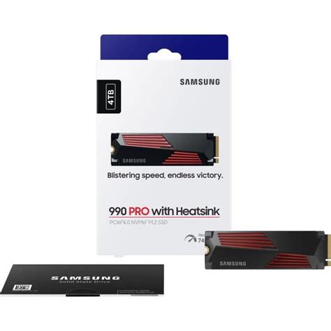 SAMSUNG 990 PRO Disque SSD Interne 4 To Avec Dissipateur PCIe