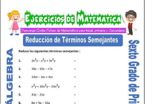 Ejercicios De Reducci N De T Rminos Semejantes