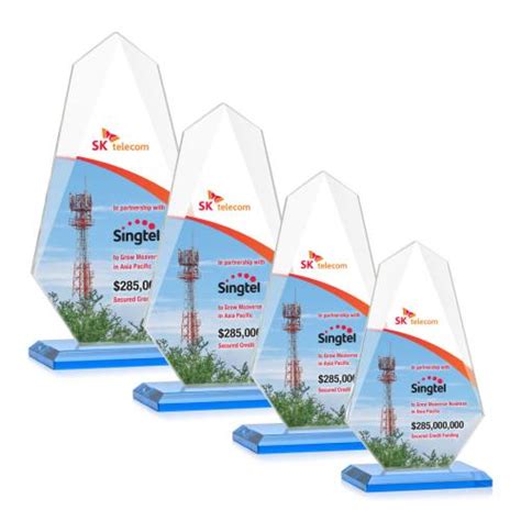 Byers Full Color Sky Blue Unique Crystal Trophy Trophy