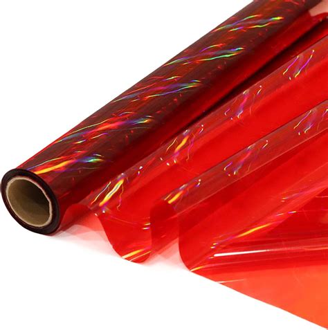 Cmfyhm Iridescent Red Cellophane Wrap Roll I 34 In Wide X