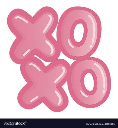 Xoxo Hugs And Kisses Kiss Pink Letter Sign Art Vector Image