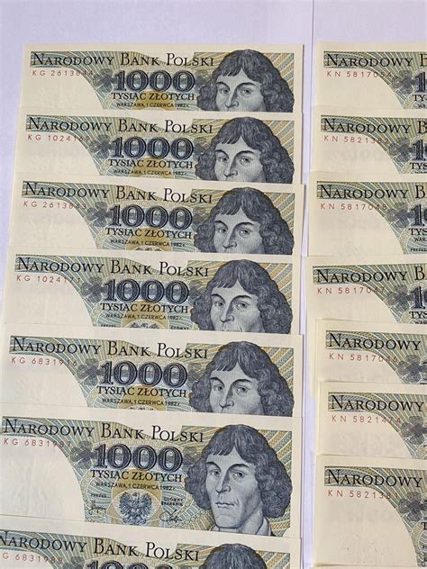 Banknoty 1000zł 1982r PRL UNC 40szt różne serie Ryglice