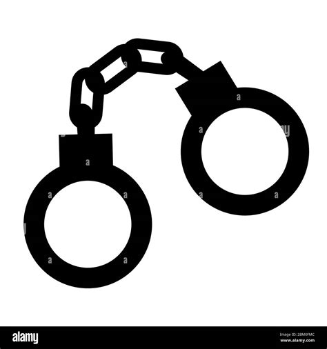 Handcuffs Silhouette Icon Police Symbol Simple Shape Black Isolated